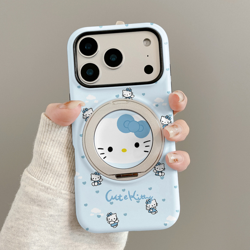 Blue background cat phone case with 360-degree stand suitable for Apple 17, Huawei, Xiaomi, Oppo, anti-drop protective cover Blue background cat phone case with 360-degree stand suitable for Apple 17, Huawei, Xiaomi, Oppo, anti-drop protective cover