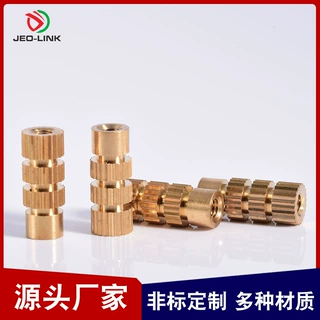 工厂定制土八热熔铜螺母双斜纹注塑铜花螺母预埋螺帽铜件按需加工