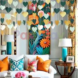 场地布置道具;吊旗/三角旗;拉花、彩带