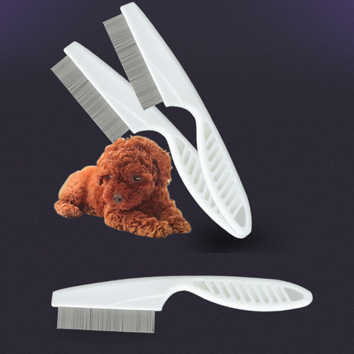 Pet comb, flea comb, dog and cat stainless steel fine-tooth row comb, needle comb to remove fleas, pet supplies wholesale
