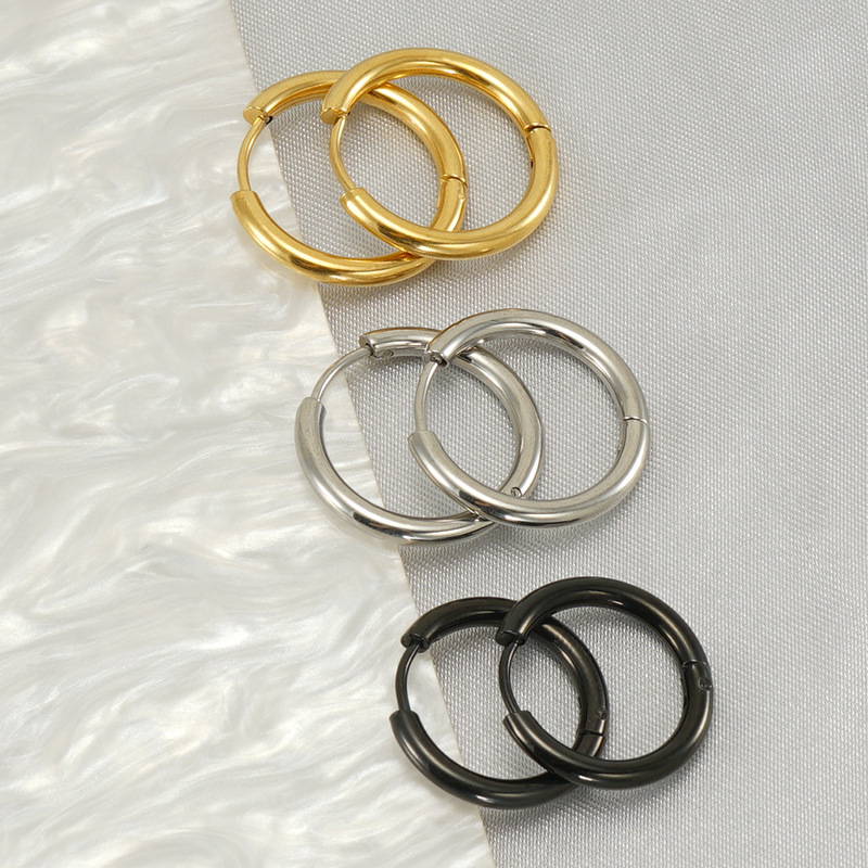 Minimalist Men's Stud Earrings Stainless Steel Hypoallergenic_voghion.com
