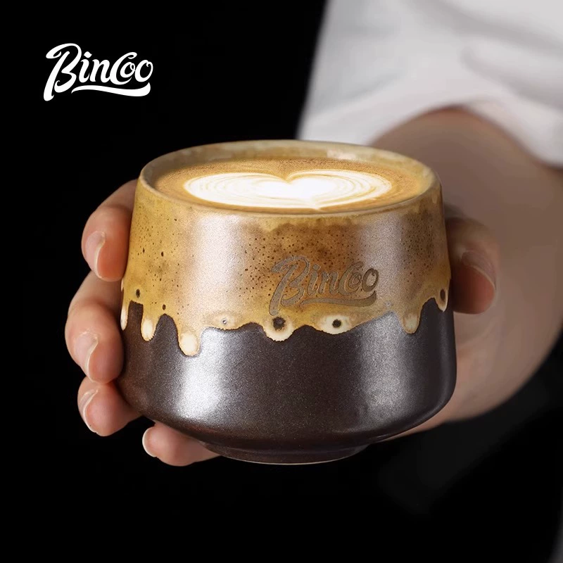 Bincoo flow glaze design niche coffee cup Japanese retro kiln change 200ML exquisite small ceramic cup