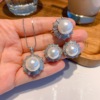 Set from pearl, pendant, ring, earrings, wholesale
