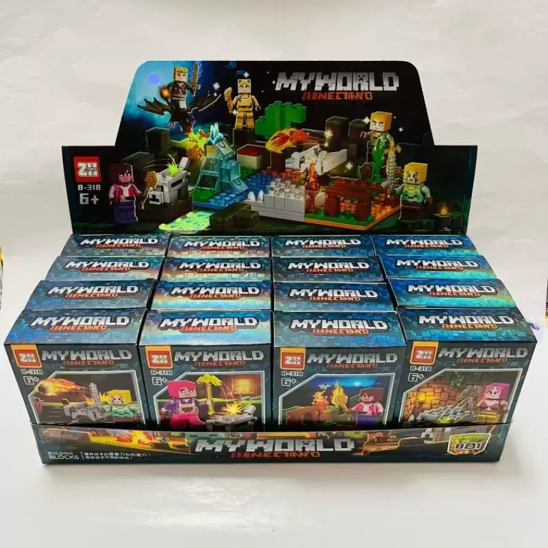 16 коробок цена на Minecraft восемь в одном строительных блока B-318 для развития воображения и креативности детей