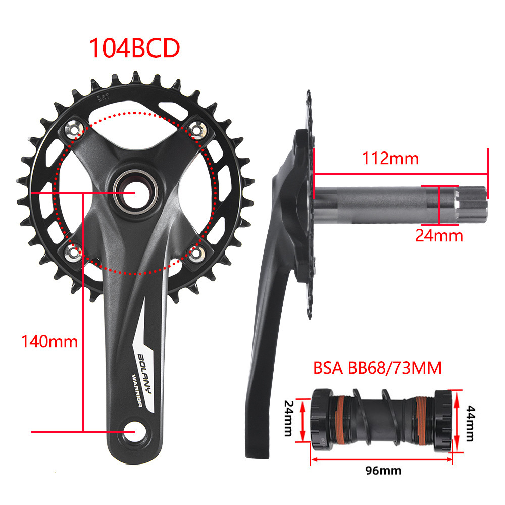 BOLANY niños bicicleta diente placa cochecito hueco integrado manivela diente positivo y negativo sola Placa 32T 34T 36T