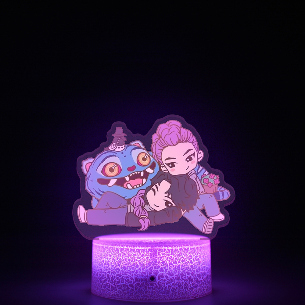 Caza de demonios transfronteriza K-POP grupo de mujeres perímetro cazadores intermedia impresión interior de control remoto luz de noche