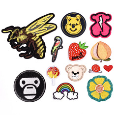 Fashion cartoon patchwork cloth for clothes pants down jacket embroidery decoration embroidery ironing repair hole size patches