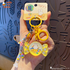Baimao 本物のミッフィーウサギキャンディキーホルダーペンダント女性クリエイティブ diy ビーズカップルキーチェーンスクールバッグペンダント