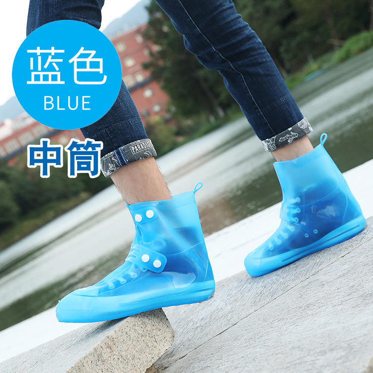 Fábrica de cubierta de zapatos de lluvia impermeable cubierta de zapatos de lluvia silicona antideslizante desgaste ancla con carga de bicicleta al aire libre cubierta de zapatos de lluvia agua