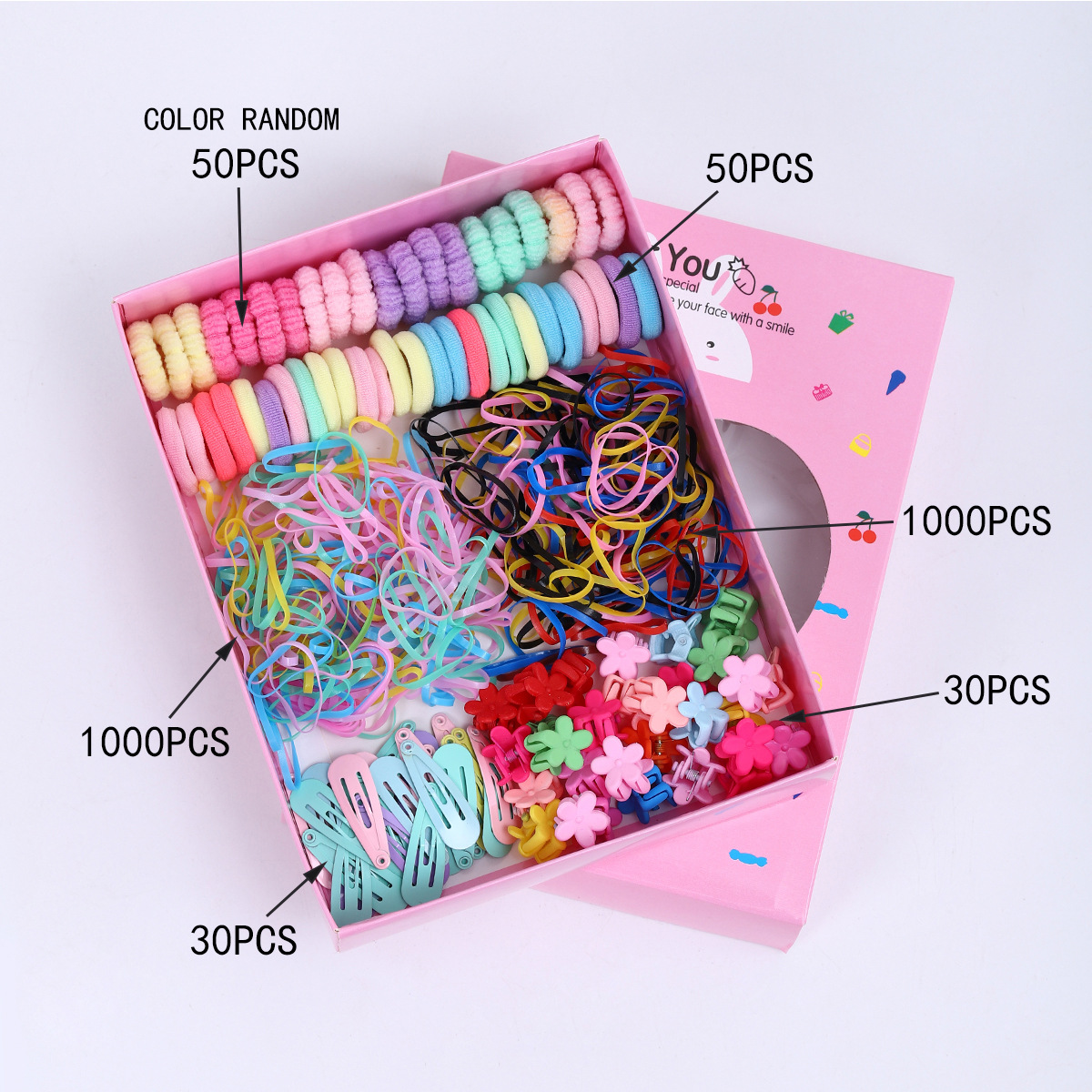 Joyas infantiles nuevas tarjetas de cabello princesa cabello cuerda de cabello bebé caja de regalo para niñas clip de borde coreano conjunto de joyería para el cabello