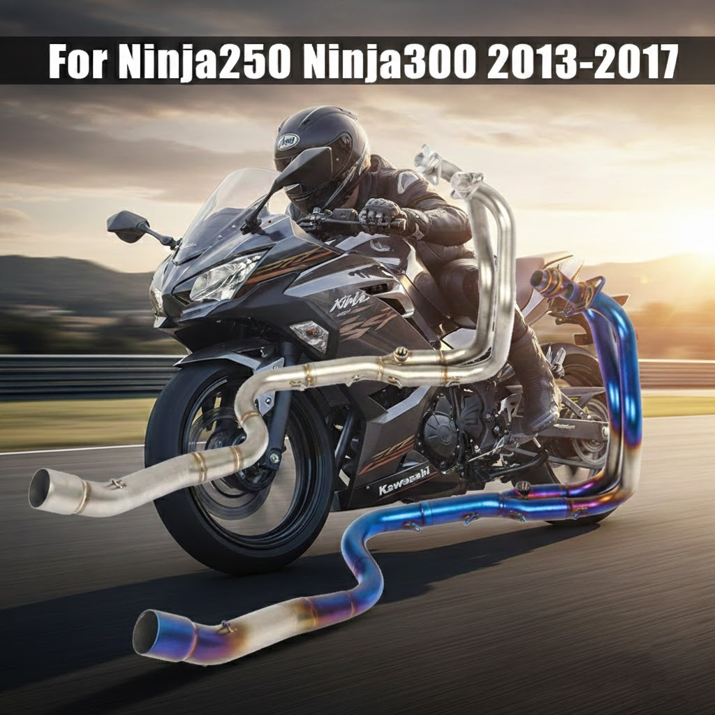 Suitable for Kawasaki Ninja250 Ninja300 2013-2017 Exhaust Pipe Stainless Steel Front Section Exhaust Pipe