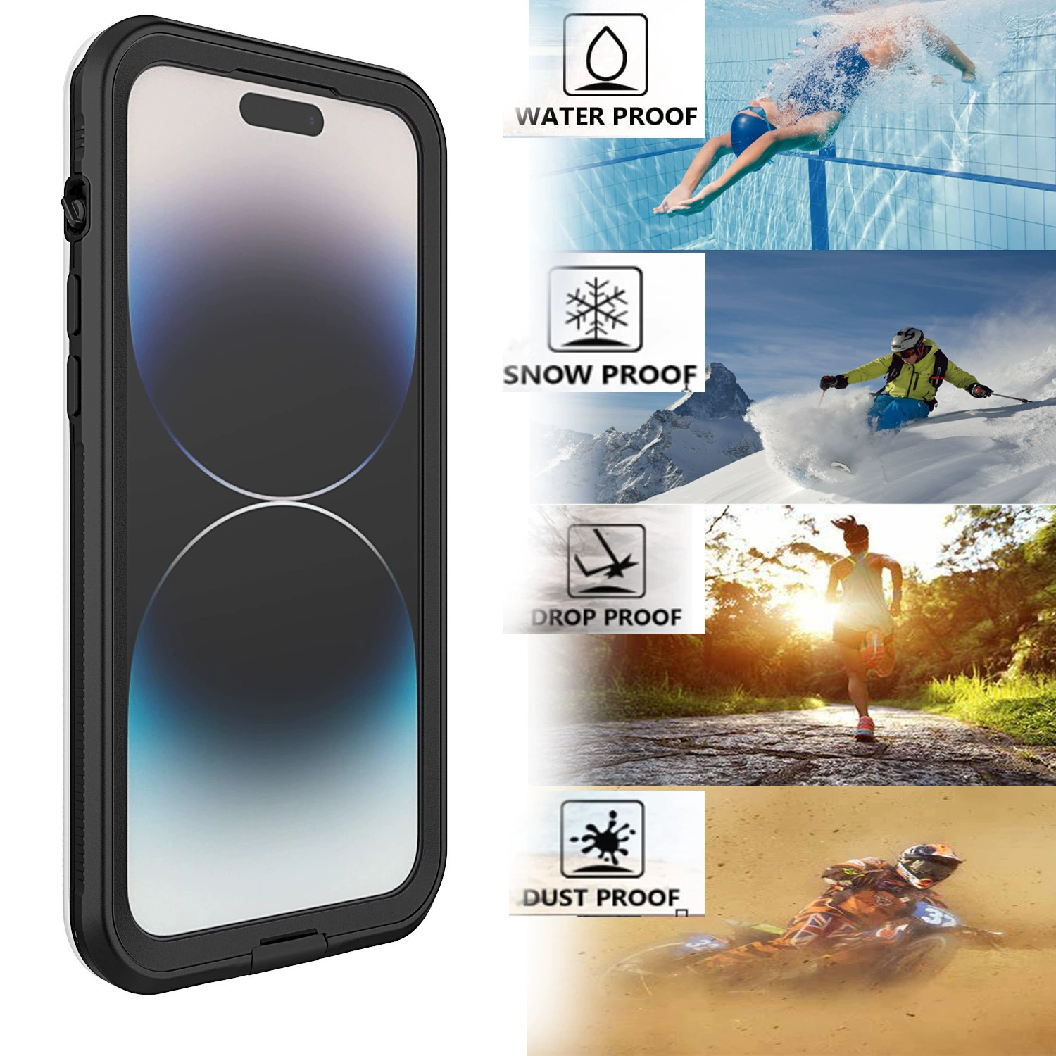 Водонепроницаемый чехол для телефона, совместим с iPhone 14, защитный кейс с защитой от падений