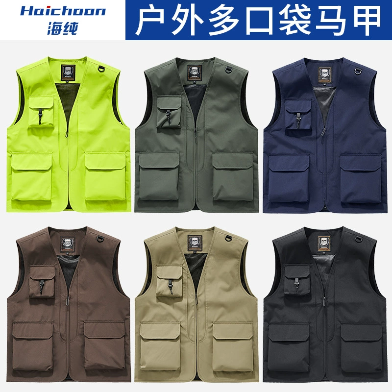 Уличный жилет с несколькими карманами, рабочая одежда на заказ, командная форма, жилет для фотосъемки, рекламная рубашка для корпоративных мероприятий с печатью логотипа