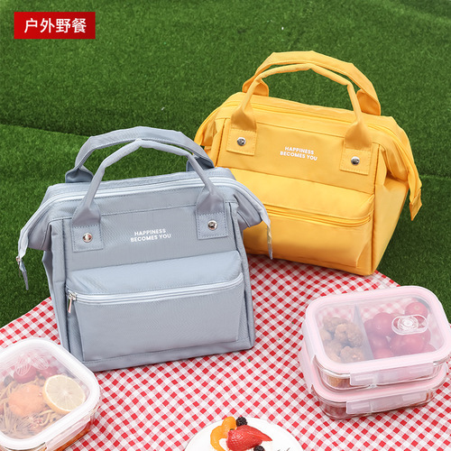 Large lunch bag snowflake aluminum foil insulation bag office worker portable lunch box bag portable picnic bag waterproof insulation bag