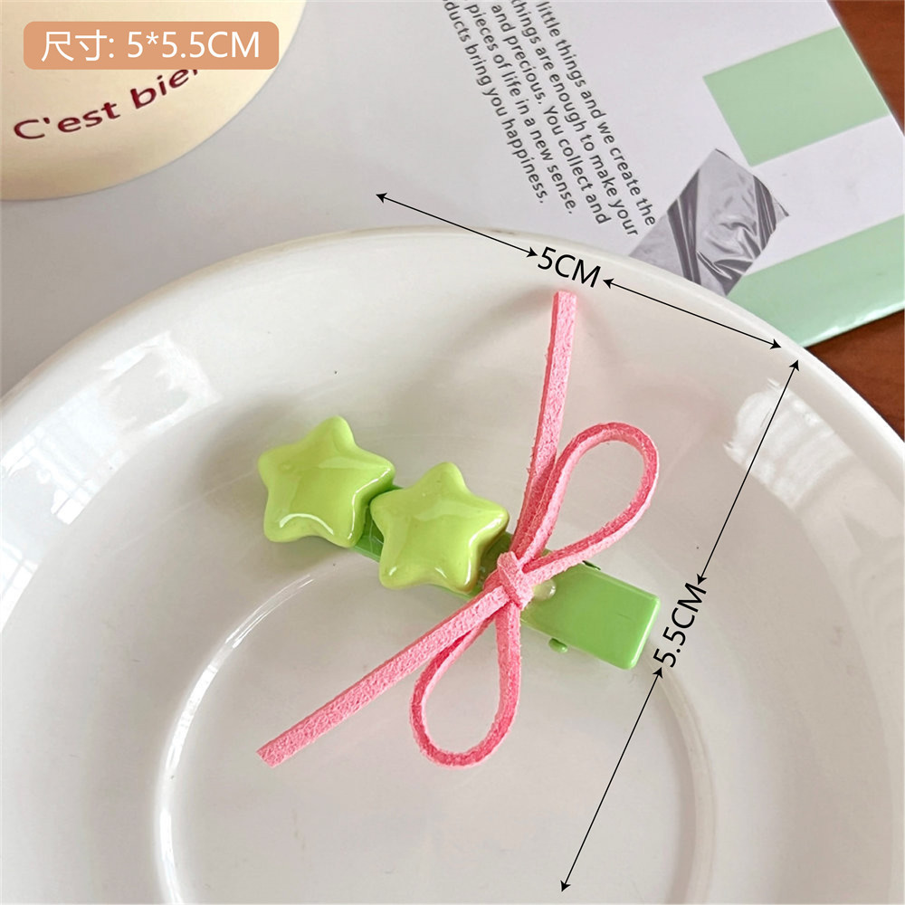 Colorido lindo estrella horquilla combinación chica Bangs clip horquilla rota clip lateral horquilla niños clip accesorios para el cabello