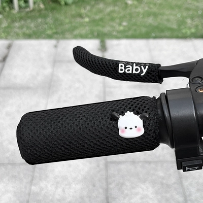 Motorcycle Handle Cover | and Wear-Resistant, Cute Cartoon - black-black-ba-round-ear-scarf