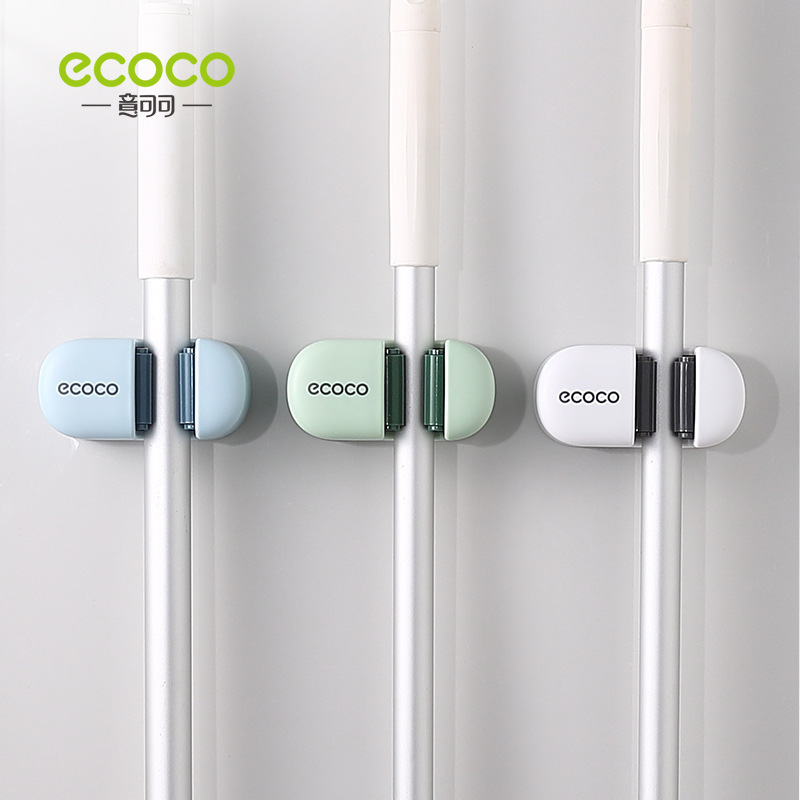 Mop hook rack punch-free wall-mounted bathroom mop storage rack adhesive strong fixed buckle broom clip Mop hook rack punch-free wall-mounted bathroom mop storage rack adhesive strong fixed buckle broom clip