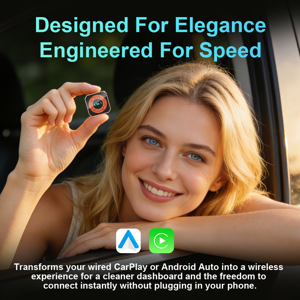 Cross-Border Carplay Box Wired to Wireless In-Car 4-in-1 Smart Connectivity Box for Apple and Android Phones