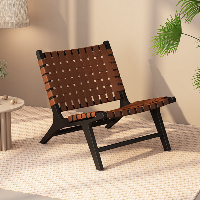 Sillas de madera sólida de cuerda trenzada sillas de balcón nórdicas sillas de ocio estilo japonés sillas de silla de casa pequeña silla de respaldo perezosa