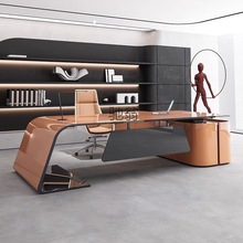 Yu老板办公桌简约现代桌椅组合大班台创意个性烤漆办公室家用总裁