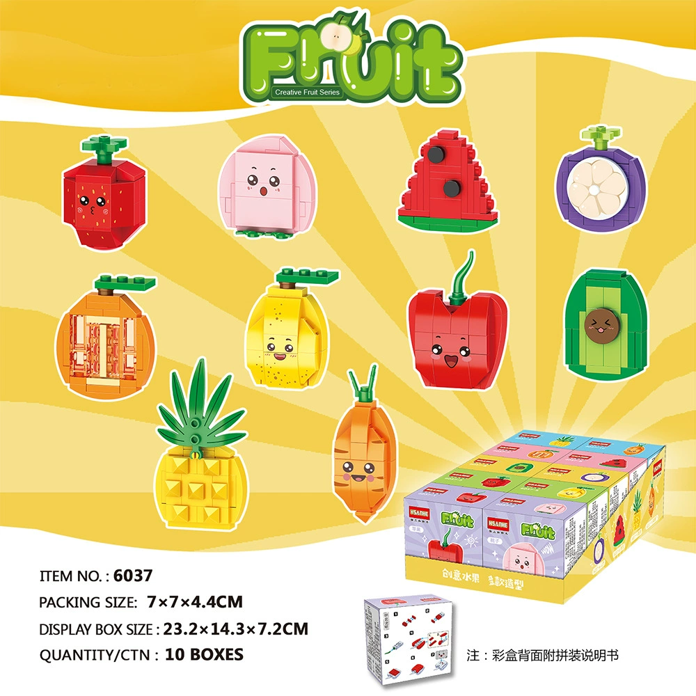 Детский конструктор «Фруктовый замок» (фастфуд), маленький подарочный набор, совместимый с Lego, развивающие игрушки для обучения, строительные блоки из мелких деталей