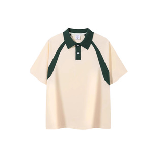 New cotton parallel bars color matching raglan breathable lapel POLO shirt student couples boys and girls short t wholesale generation