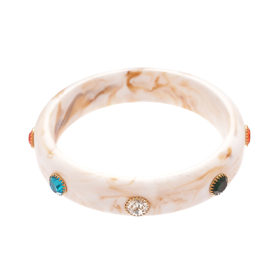 Brazalete de color geométrico de diamantes acrílico europeo y americano personalidad transfronteriza simple pulsera de nicho lujoso ligero de alta sensación de brazalete