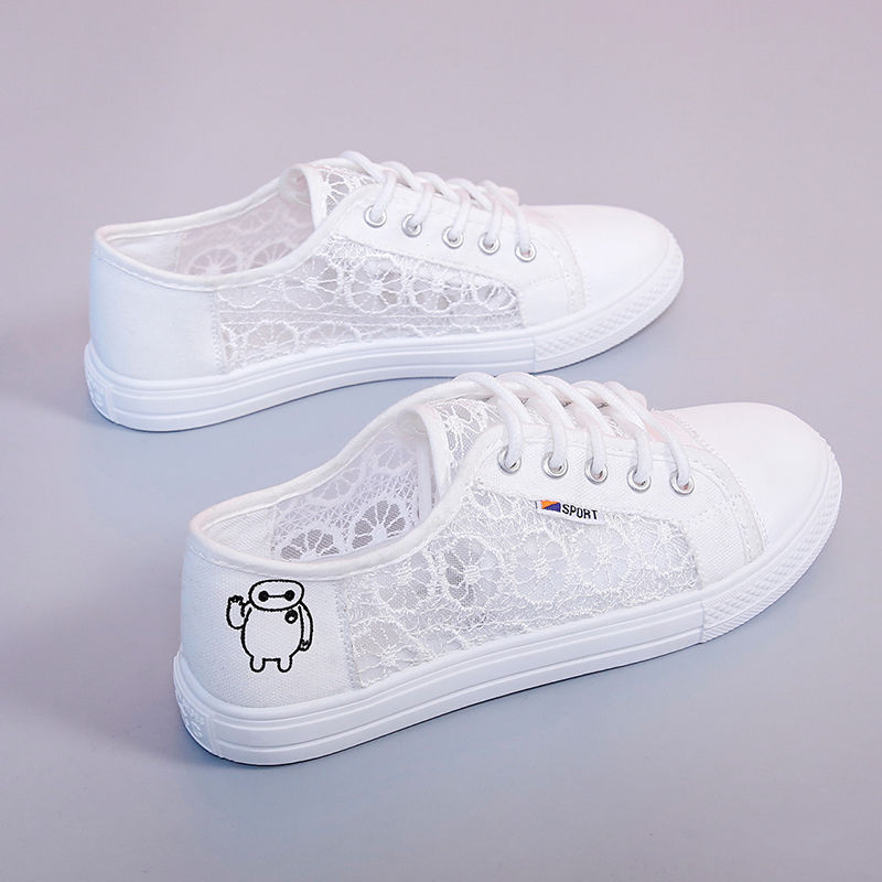 2024 zapatos de red para mujer zapatos blancos pequeños coreanos nuevos zapatos deportivos de malla zapatos casuales antideslizantes de verano transpirables para mujer