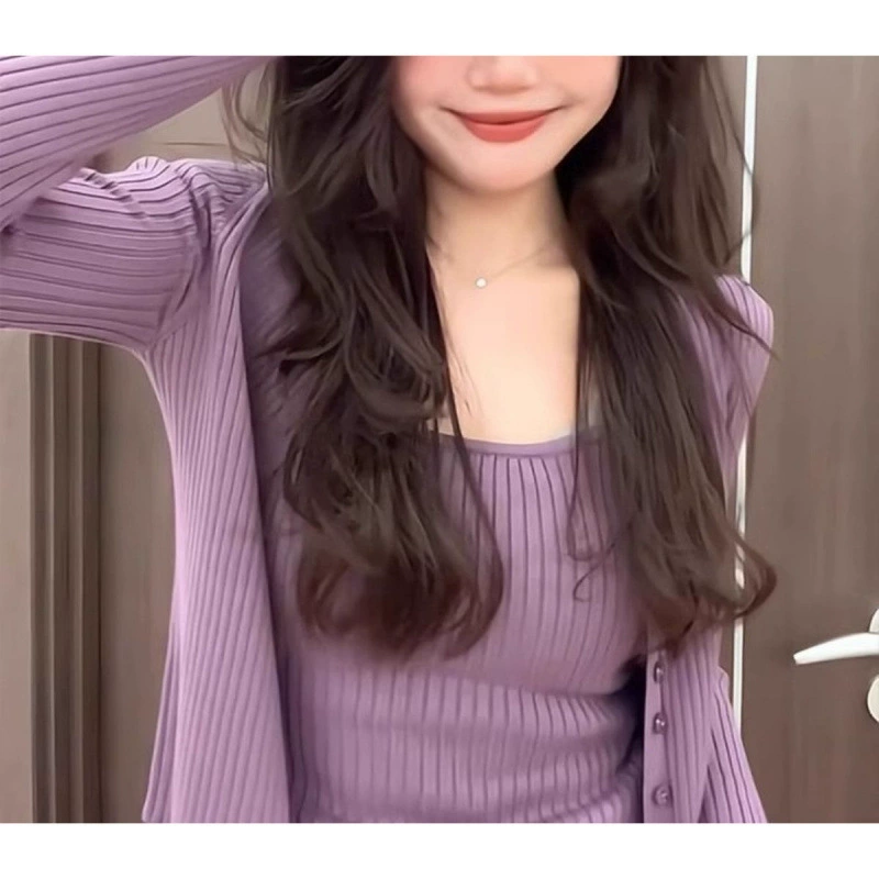 T-shirt, cardigan, spring set, fitted universal jacket