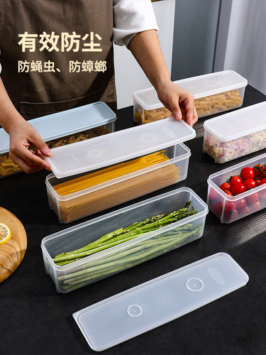 Noodle storage box rectangular plastic refrigerator food preservation box with lid kitchen miscellaneous grain food dried noodles sealed box