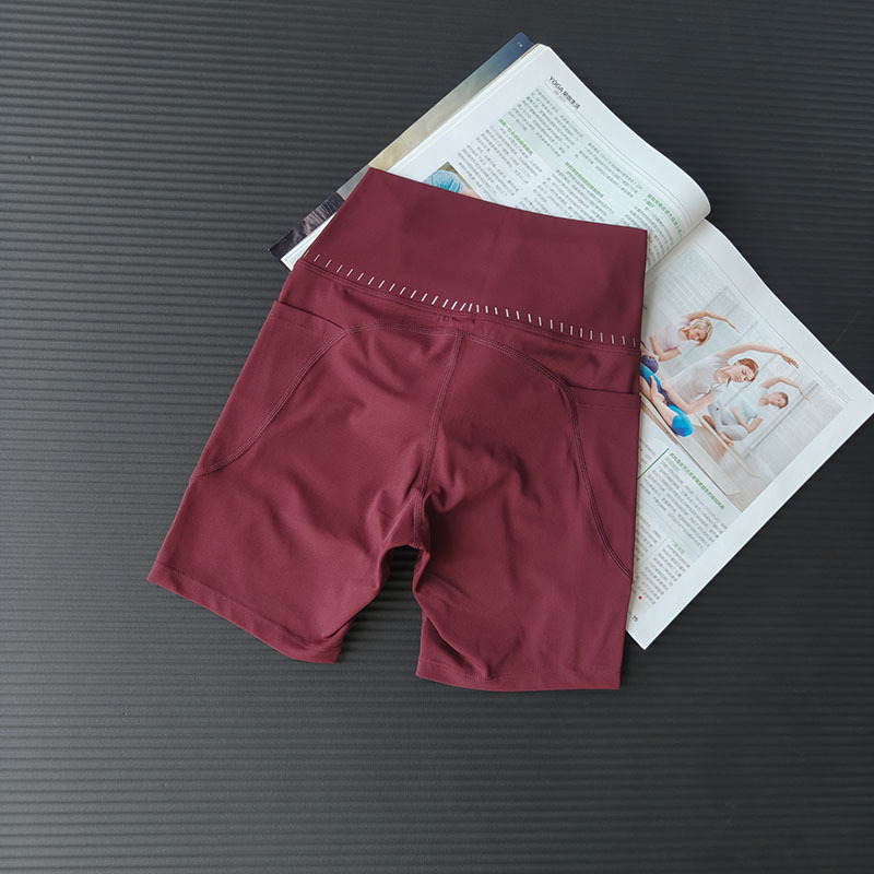 Nube sensación de cintura alta pantalones elásticos de caderas de verano sin pantalones íntimas apretadas de ciclismo rápido secado pantalones cortos de yoga de damas