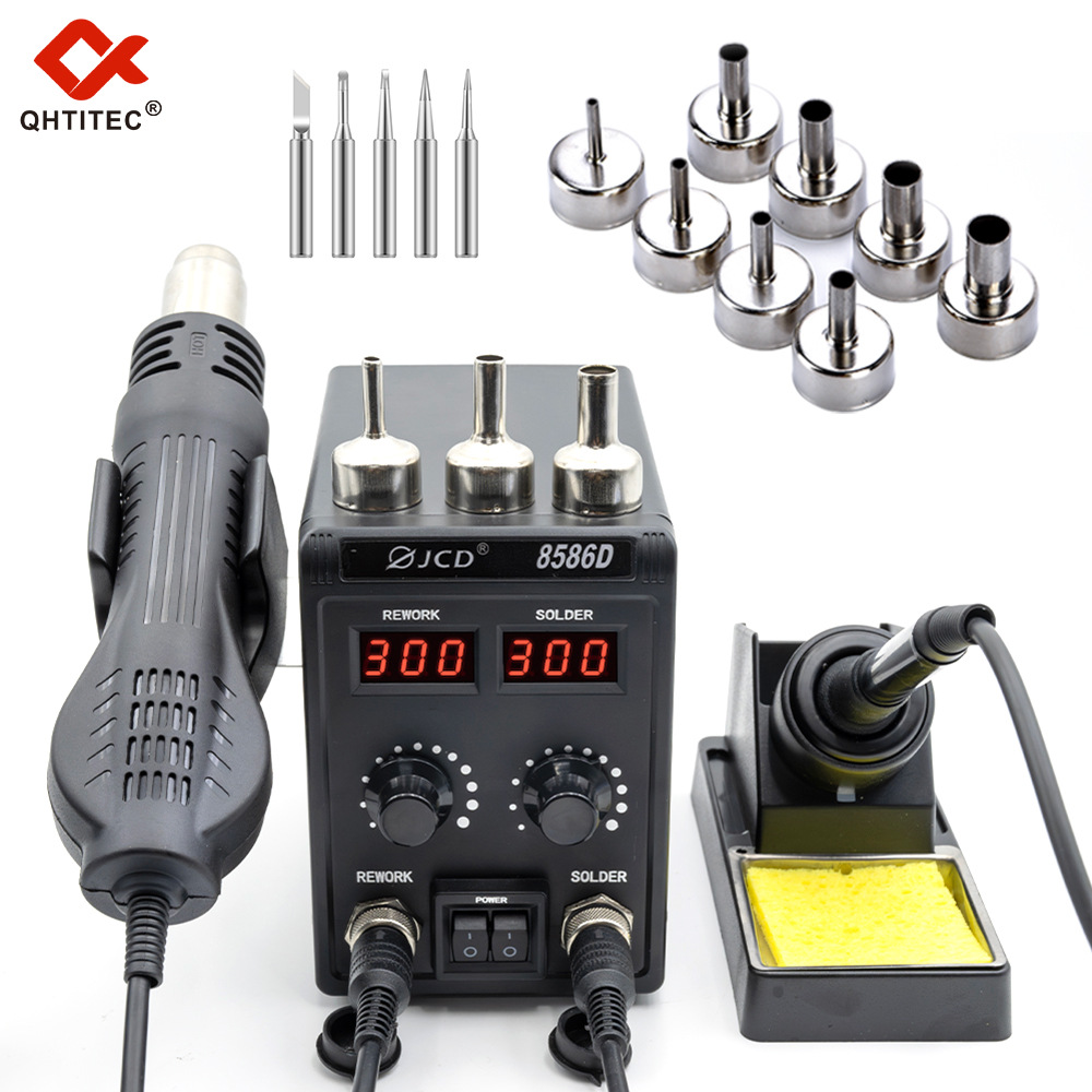 JCD 8586D热风枪电烙铁二合一焊台 焊台高温海绵 恒温数显烙铁头