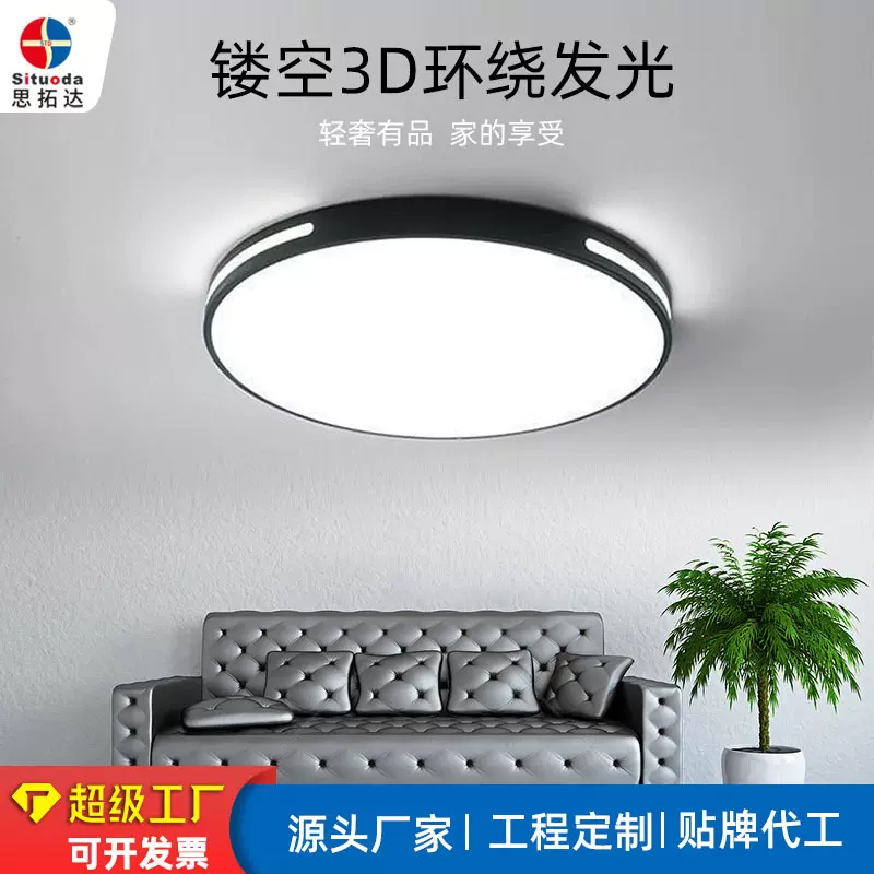 新品led吸顶灯铁艺镂空客厅灯北欧圆形卧室灯简约现代书房餐厅灯