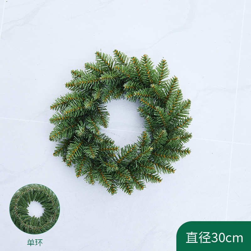 美汇跨境专供圣诞节装饰圣诞花环30/40CM商场酒店橱窗草藤圈代发|undefined