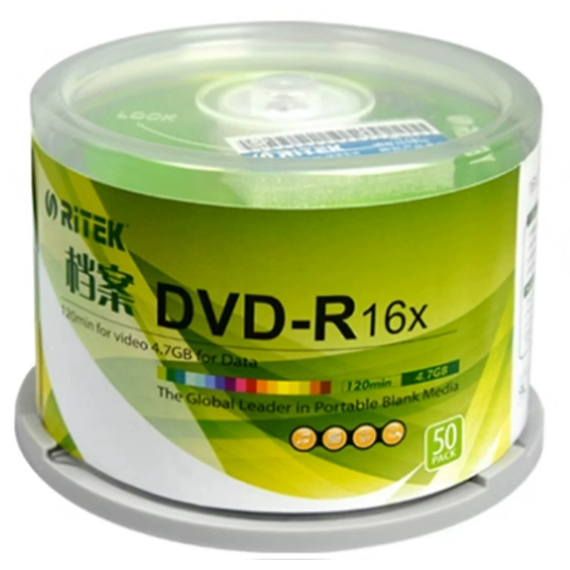 Пустой DVD-R для гравировки CD-ROM записываемый диск DVD-R 4.7 ГБ 16x барабан установлен 50 таблеток