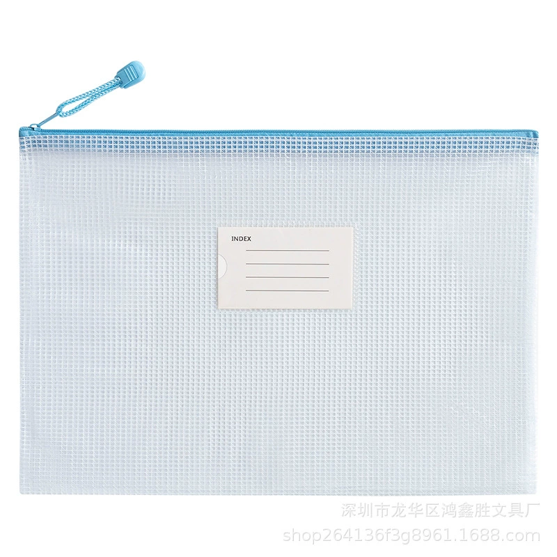 Thick A4 Morandi grid Gera chain bag waterproof office data bag student test paper storage bag file bag printing