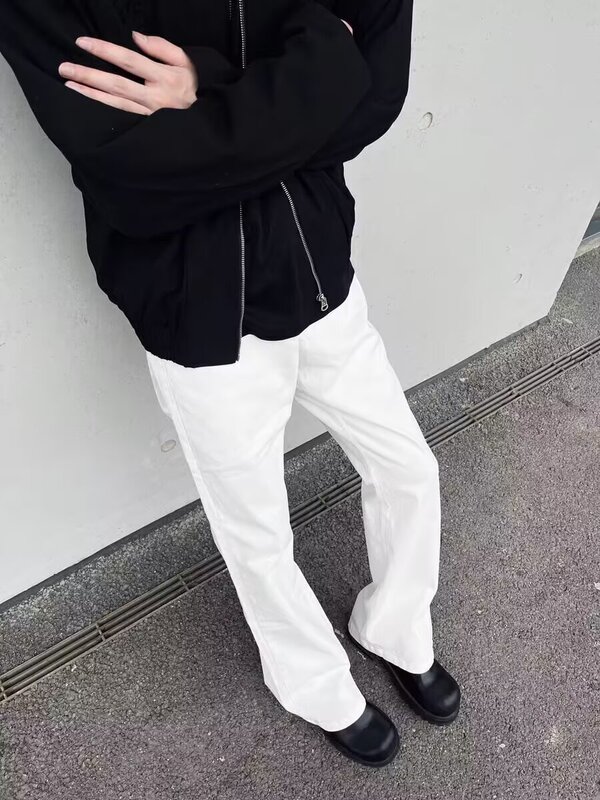White Jeans for Men, Summer Thin Style, Loose Straight American-Style Pants, Men's 2024 New Versatile Trendy Model