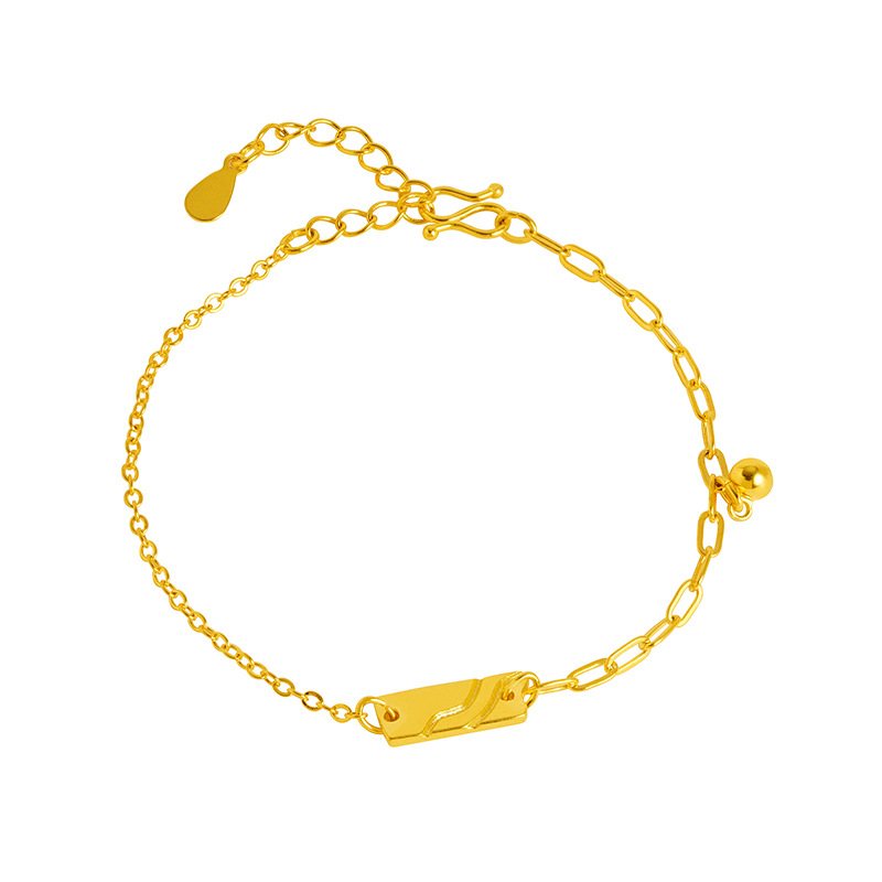 INS pulsera simple imitación oro todo fósforo chica temperamento joyería estilo fresco Pequeño Libro Rojo mismo suministro de accesorios de estilo coreano