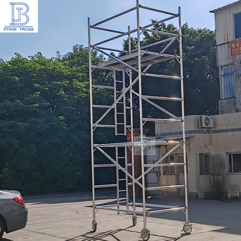 广州工厂直销铝合金脚手架 H工程架 水平移动攀爬梯检修平台