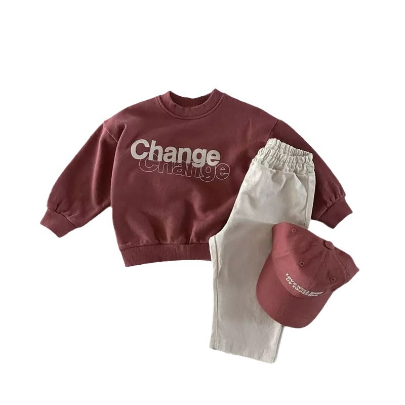 Ropa de bebé primavera estilo coreano ropa de bebé pullover primavera bebé carta suéter primavera manga larga top