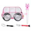 Detachable fuchsia bus, dinner plate, chopsticks