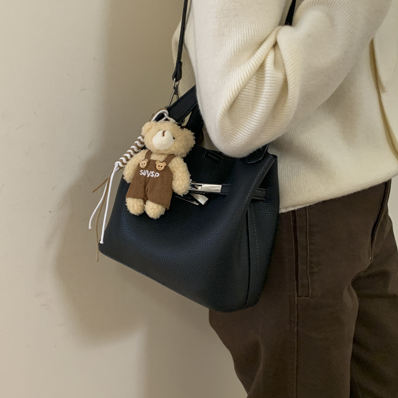 Bolsa de viaje coreana para niños y madres, bolso de balde de mano de mujer de alto nivel, bolso de lichi transfronterizo, bolso de Kelly, bolso de hombro