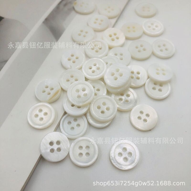 Spot Four Eyes Thin Edge Fresh Water Pearl Shell Button Shirt Knitted Cardigan Suit Coat Coat Shell Button