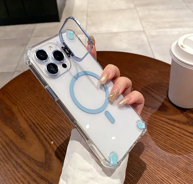 iPhone17 Pro Max対応 四隅エアクッション耐衝撃 Apple 16用スマホケース レンズ付きメタルスタンド 高品質|undefined