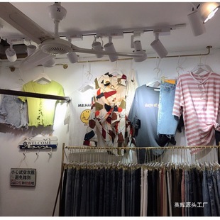 Clothing Store Display Rack Wall-Mounted Side-Mounted Children's Clothing Store Clothes Rack Wall-Mounted Silver Solid Clothes Hanging Rod