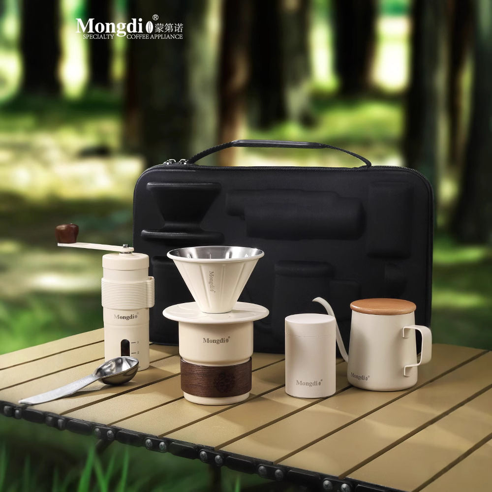 Juego de café hecho a mano Equipo de café para acampar al aire libre Cafetera de viaje portátil Máquina de café molida a mano