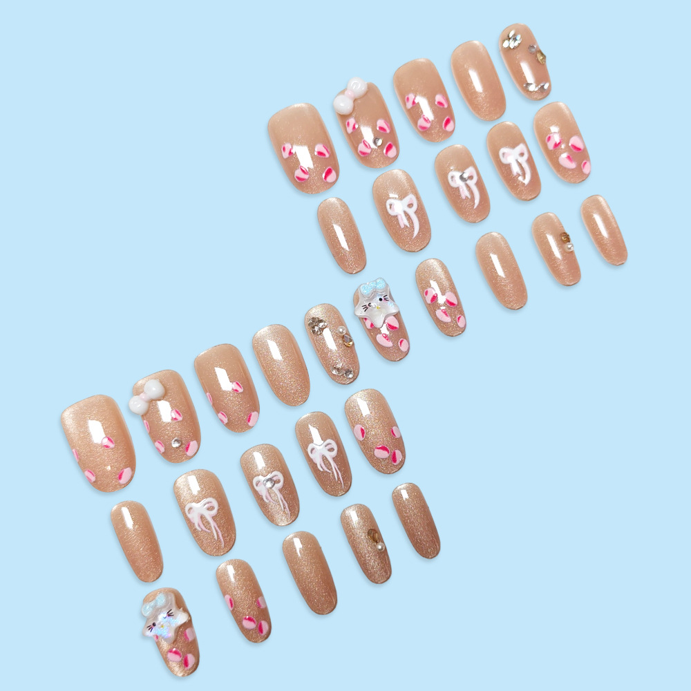 30 piezas de cristal de diamante tridimensional de champagne de ojo de gato para usar uñas blancas puras para mostrar un pequeño libro rojo uñas falsas al por mayor image 4
