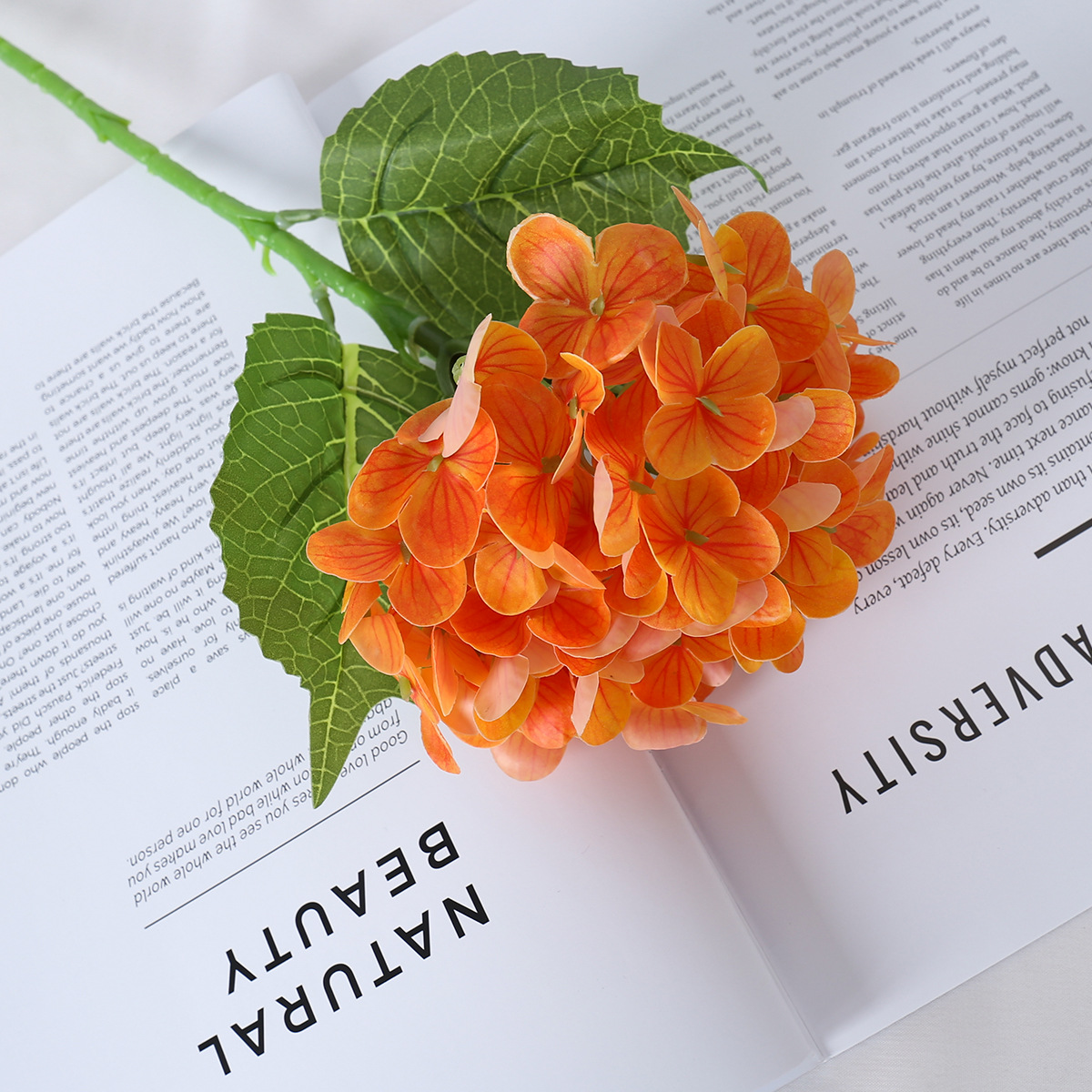 Humectante 3D sensación de mano 72 piezas de flores de imitación de hortenida decoración floral hotel diseño de boda película de flores falsas hortenida