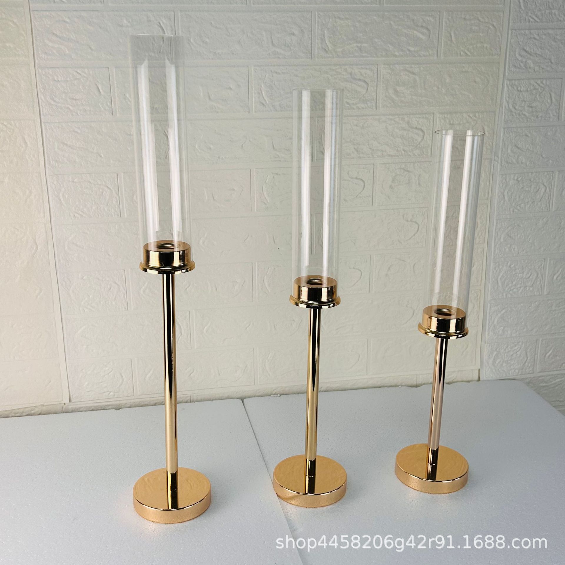 Boda transfronteriza nueva vela de cristal alto candelabro decoración del banquete de boda sitio de la boda decoración del hotel suministros