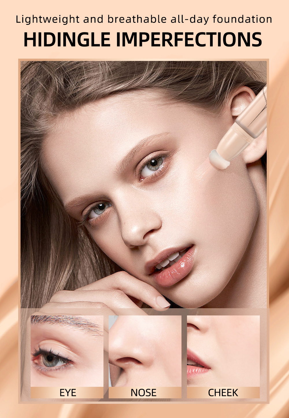 Carina QiBest – correcteur à coussin d'air, liquide mat, couvre les Pores invisibles, crème de fond de teint hydratante naturelle_voghion.com
